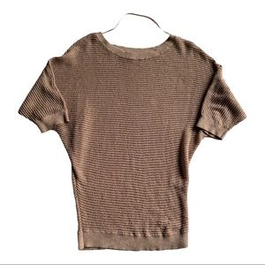 Express Tan w/ Metallic Shine Lightweight Knit Top